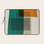 Orange Teal Green Modern Abstract Artwork Laptop Sleeve Gallery Image 1
