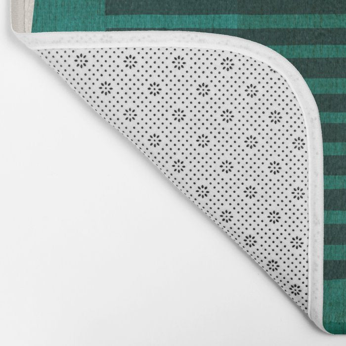 Orange Teal Green Modern Abstract Artwork Bath Mat Gallery Image 2