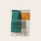 Orange Teal Green Modern Abstract Artwork Wall Hanging Gallery Image 1