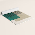 Orange Teal Green Modern Abstract Artwork Yoga Mat Gallery Image 2