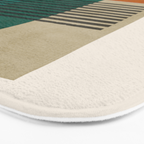 Orange Teal Green Modern Abstract Artwork Bath Mat Gallery Image 3