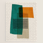 Orange Teal Green Modern Abstract Artwork Jigsaw Puzzle Gallery Image 1