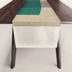 Orange Teal Green Modern Abstract Artwork Table Runner Gallery Image 1