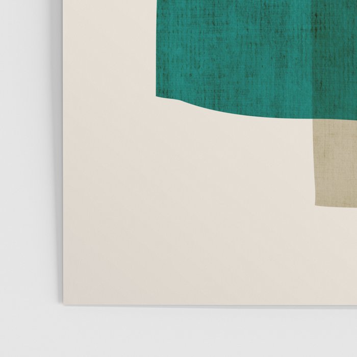Orange Teal Green Modern Abstract Artwork Poster Gallery Image 3