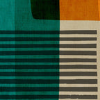 Orange Teal Green Modern Abstract Artwork Coffee Mug Gallery Image 2