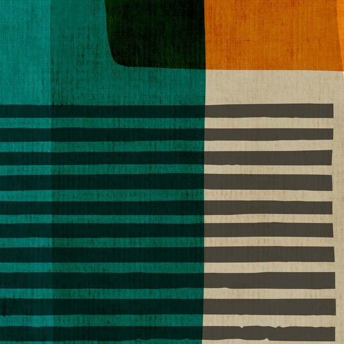 Orange Teal Green Modern Abstract Artwork Coffee Mug Gallery Image 2