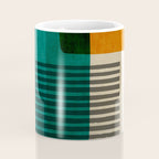 Orange Teal Green Modern Abstract Artwork Coffee Mug Gallery Image 4