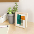 Orange Teal Green Modern Abstract Artwork Mini Art Print Gallery Image 2