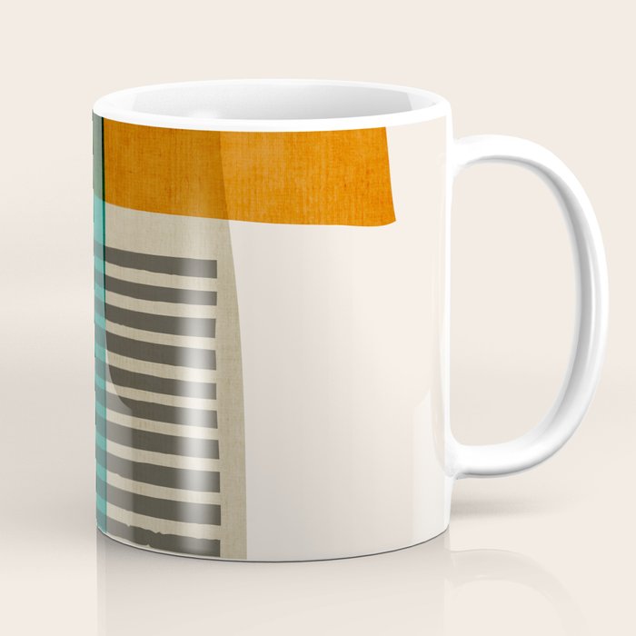 Orange Teal Green Modern Abstract Artwork Coffee Mug Gallery Image 1