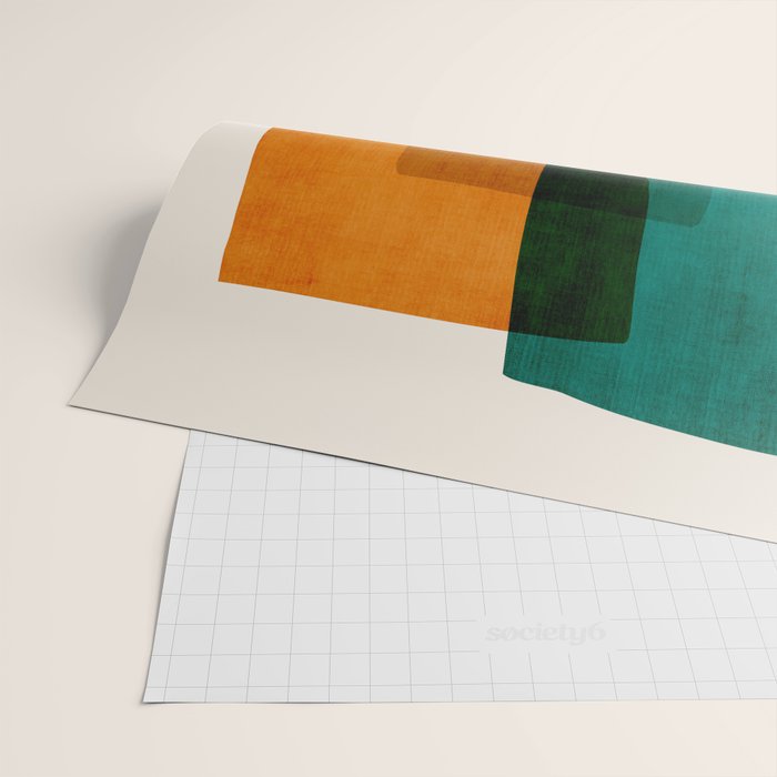 Orange Teal Green Modern Abstract Artwork Wrapping Paper Gallery Image 2