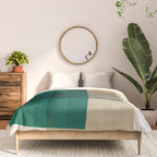 Orange Teal Green Modern Abstract Artwork Comforter Gallery Image 3