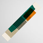 Orange Teal Green Modern Abstract Artwork Table Runner Gallery Image 3