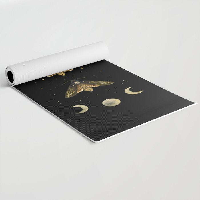 Death Head Moths Night Yoga Mat Gallery Image 2