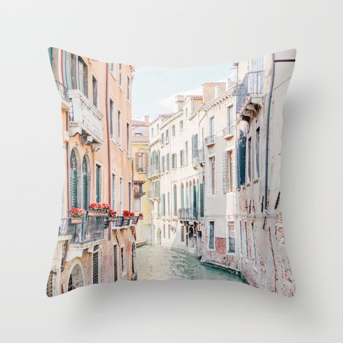 Venice Canal #1 - Italy Travel Photography Throw Pillow Gallery Image 6