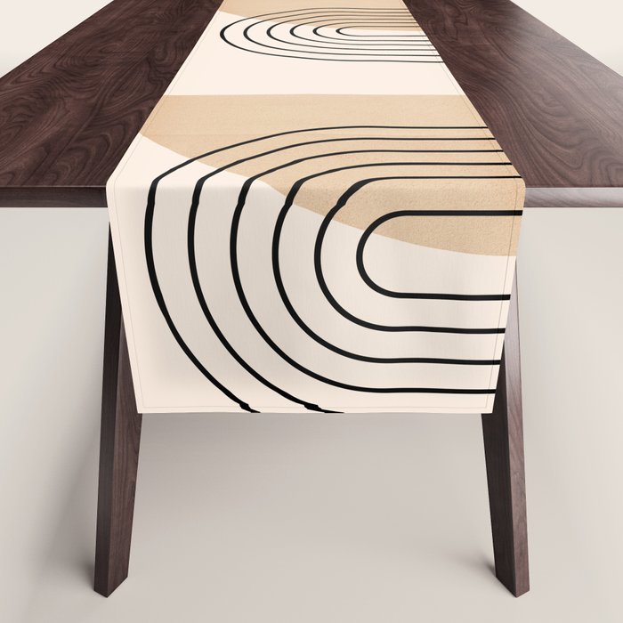 Abstraction_NEW_SUN_DAWN_MOUNTAINS_LINE_POP_ART_008B Table Runner Gallery Image 1