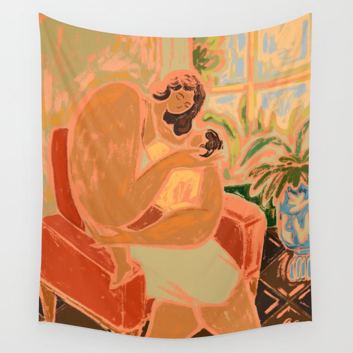 Mother's Hug Wall Tapestry