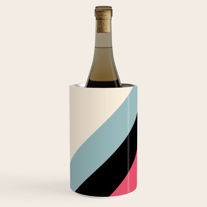Hariasa - Classic Colorful Abstract Minimal Retro 70s Style Stripes Design Wine Chiller Gallery Image 2