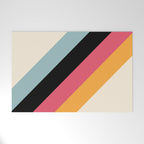 Hariasa - Classic Colorful Abstract Minimal Retro 70s Style Stripes Design Welcome Mat Gallery Image 1
