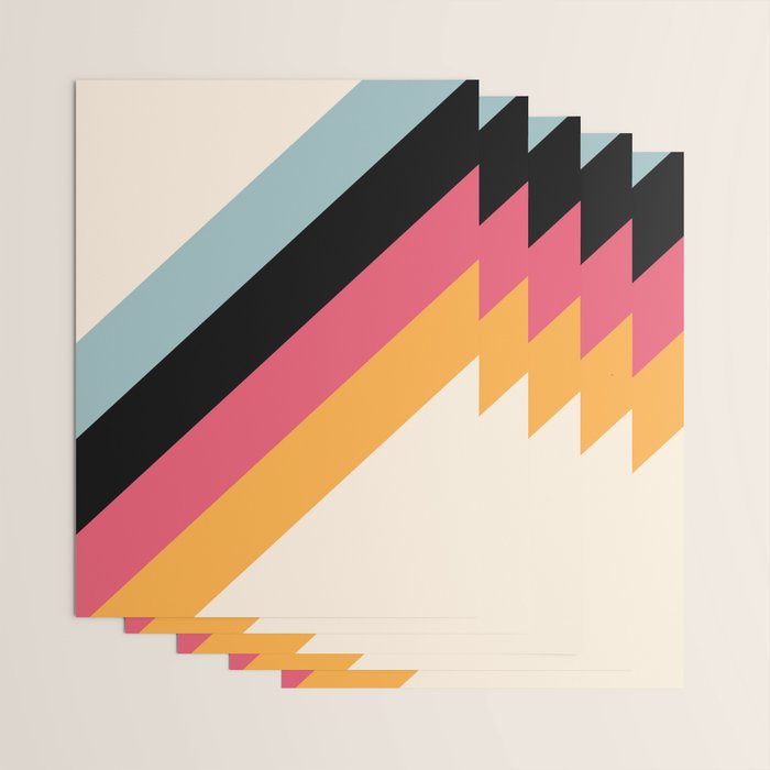Hariasa - Classic Colorful Abstract Minimal Retro 70s Style Stripes Design Wrapping Paper Gallery Image 3