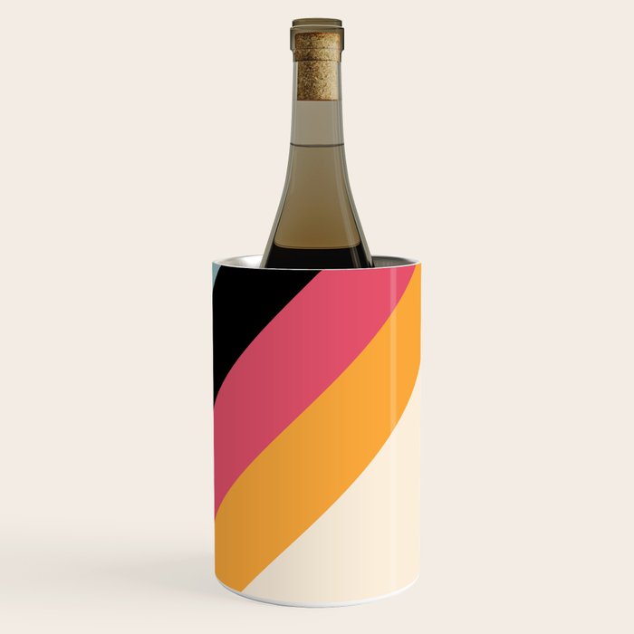 Hariasa - Classic Colorful Abstract Minimal Retro 70s Style Stripes Design Wine Chiller Gallery Image 3