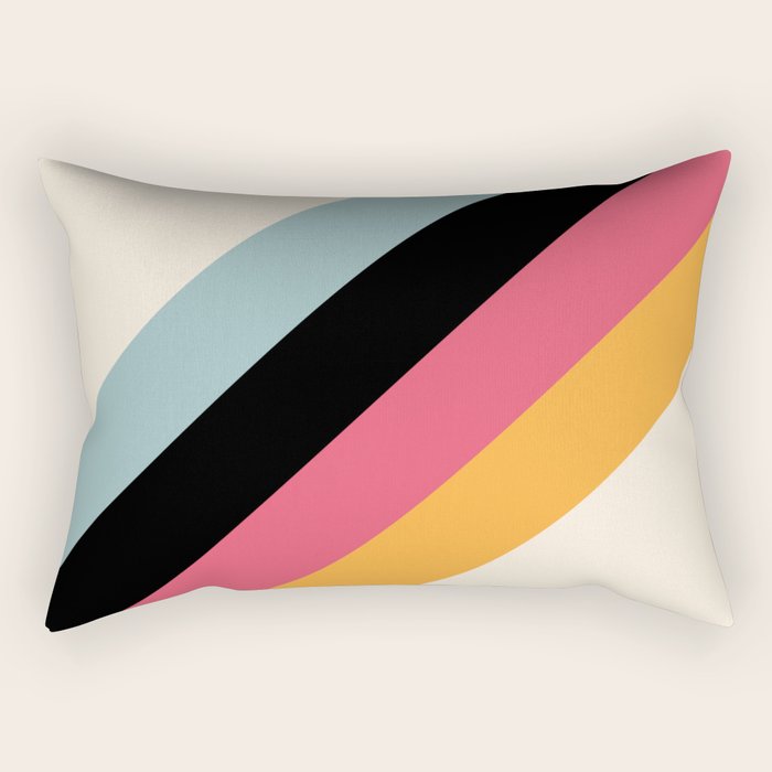 Hariasa - Classic Colorful Abstract Minimal Retro 70s Style Stripes Design Rectangular Pillow Gallery Image 2