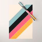 Hariasa - Classic Colorful Abstract Minimal Retro 70s Style Stripes Design Wrapping Paper Gallery Image 1