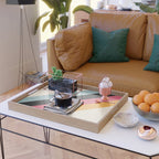 Hariasa - Classic Colorful Abstract Minimal Retro 70s Style Stripes Design Serving Tray Gallery Image 2