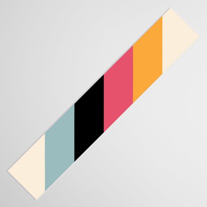 Hariasa - Classic Colorful Abstract Minimal Retro 70s Style Stripes Design Table Runner Gallery Image 3