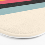 Hariasa - Classic Colorful Abstract Minimal Retro 70s Style Stripes Design Bath Mat Gallery Image 3