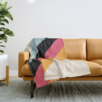 Hariasa - Classic Colorful Abstract Minimal Retro 70s Style Stripes Design Throw Blanket Gallery Image 1