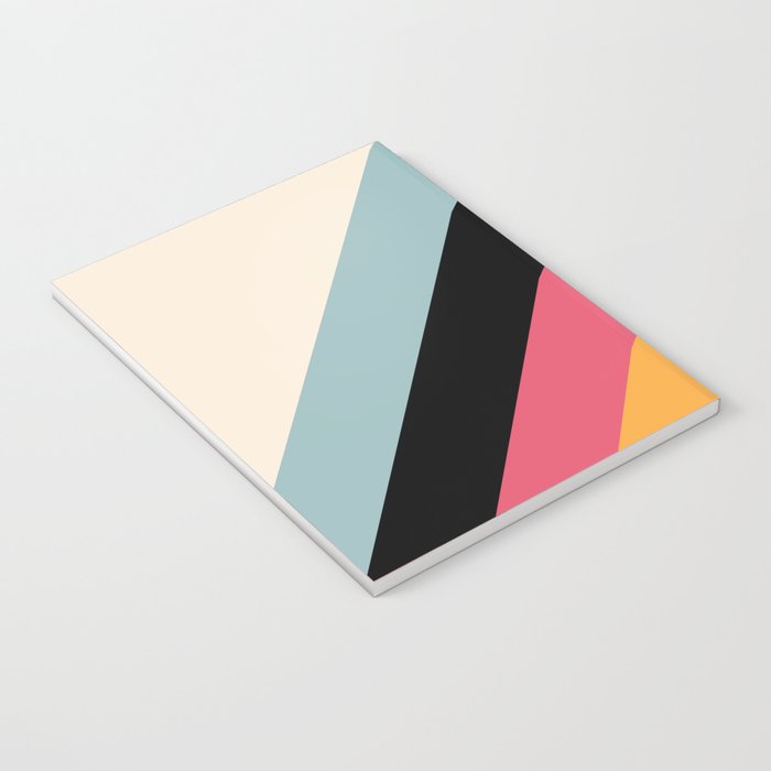 Hariasa - Classic Colorful Abstract Minimal Retro 70s Style Stripes Design Notebook Gallery Image 3