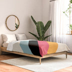 Hariasa - Classic Colorful Abstract Minimal Retro 70s Style Stripes Design Comforter Gallery Image 2