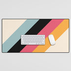 Hariasa - Classic Colorful Abstract Minimal Retro 70s Style Stripes Design Desk Mat Gallery Image 1