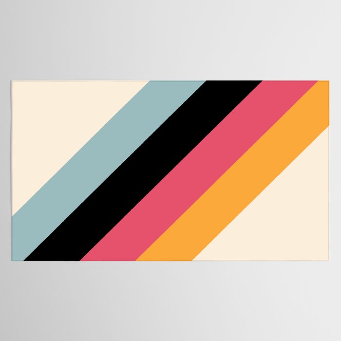 Hariasa - Classic Colorful Abstract Minimal Retro 70s Style Stripes Design Tablecloth Gallery Image 2