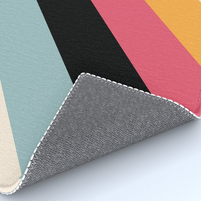 Hariasa - Classic Colorful Abstract Minimal Retro 70s Style Stripes Design Rug Gallery Image 4