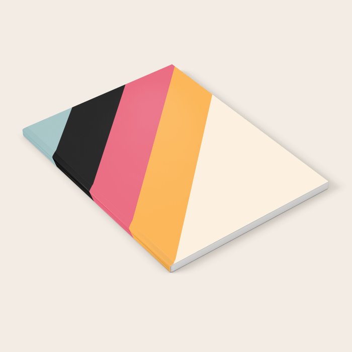 Hariasa - Classic Colorful Abstract Minimal Retro 70s Style Stripes Design Notebook Gallery Image 1