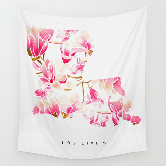 Louisiana State Flower - Magnolias Wall Tapestry Gallery Image 4