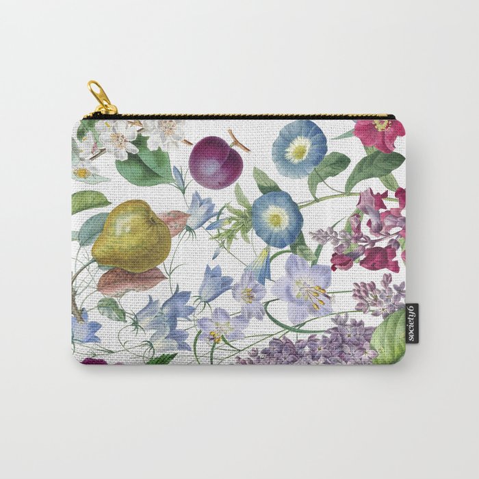 Summer Fruits Botanical Illustration Collage Carry All Pouch Gallery Image 1