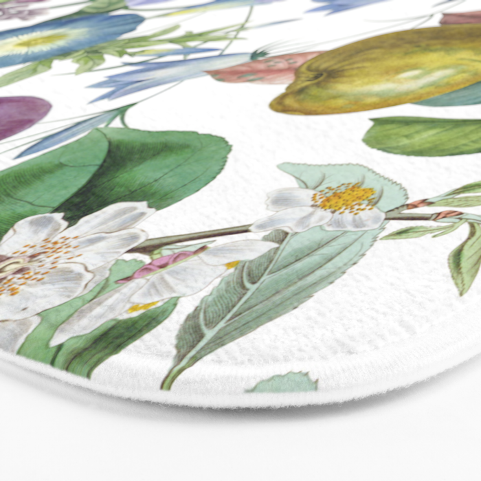 Summer Fruits Botanical Illustration Collage Bath Mat Gallery Image 3