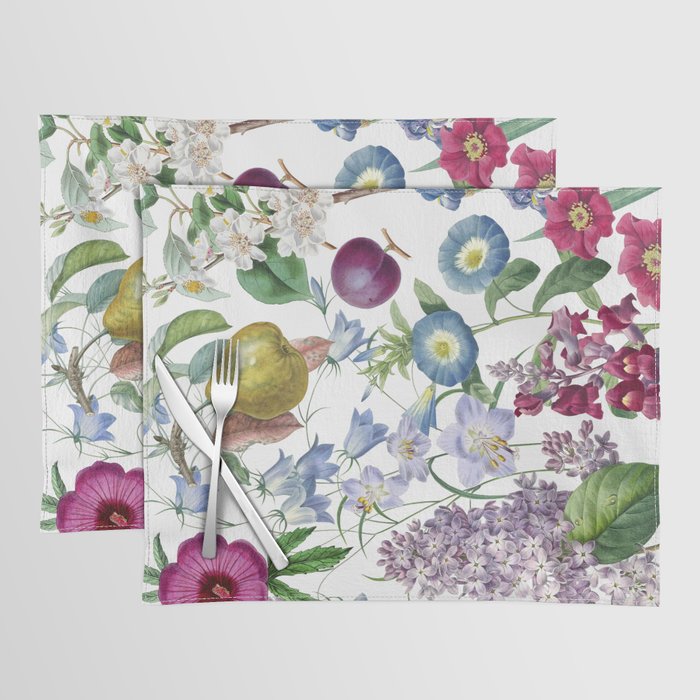 Summer Fruits Botanical Illustration Collage Placemat Gallery Image 1