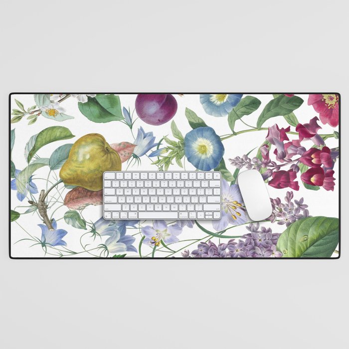 Summer Fruits Botanical Illustration Collage Desk Mat Gallery Image 1
