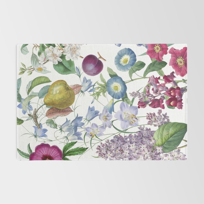 Summer Fruits Botanical Illustration Collage Rug Gallery Image 2