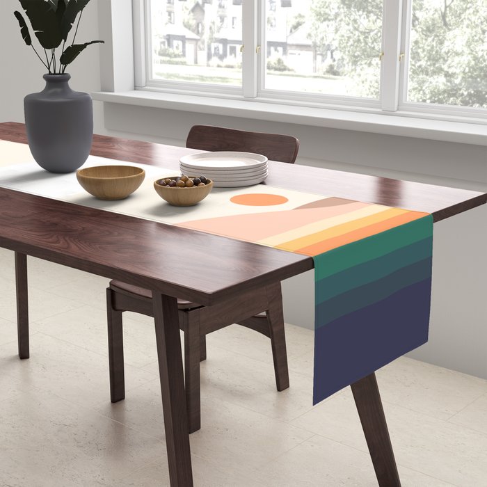 Retro Landscape 06B Table Runner Gallery Image 2