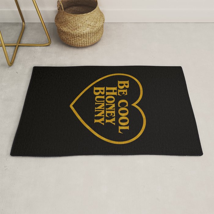 Be Cool Honey Bunny Funny Saying Rug Gallery Image 1