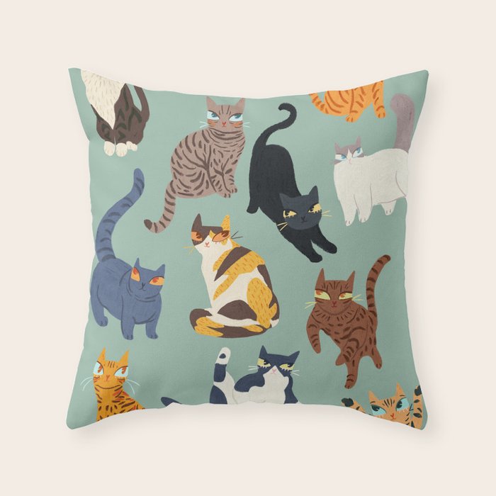 Cats Throw Pillow Gallery Image 6