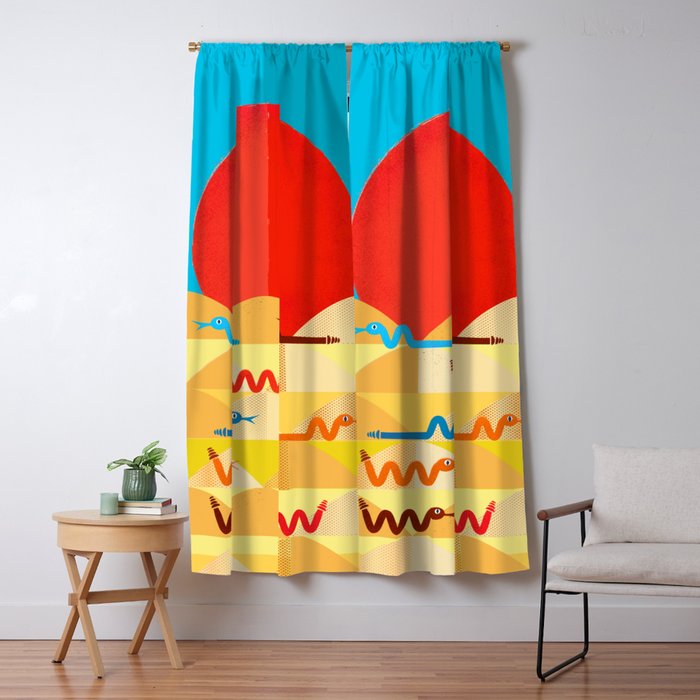 Colorful Snakes On A Desert Window Curtain Gallery Image 1