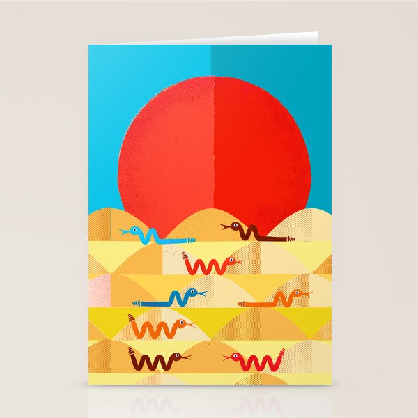 Colorful Snakes On A Desert Stationery Card Gallery Image 2