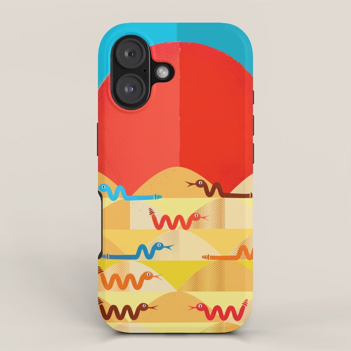 Colorful Snakes On A Desert iPhone Case Gallery Image 1
