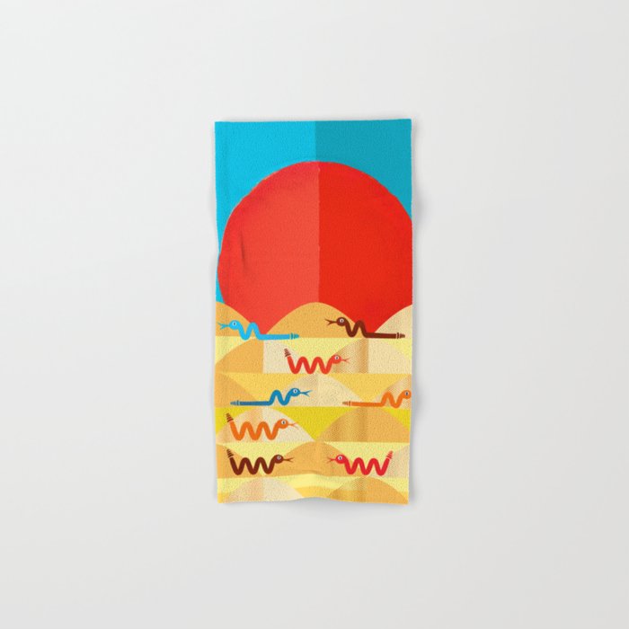 Colorful Snakes On A Desert Bath Towel Gallery Image 1