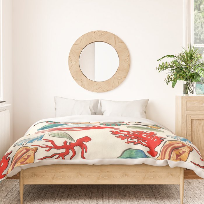 Sea Life Watercolor Duvet Cover Gallery Image 3